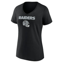 Women's Personalized Name & Number Team Wordmark V-Neck T-Shirt - Las Vegas Raiders T-shirts
