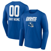 Personalized Name & Number Team Wordmark Long Sleeve T-Shirt - New York Giants T-shirts