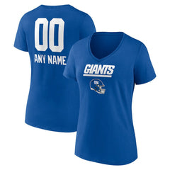 Women's Personalized Name & Number Team Wordmark V-Neck T-Shirt - New York Giants T-shirts