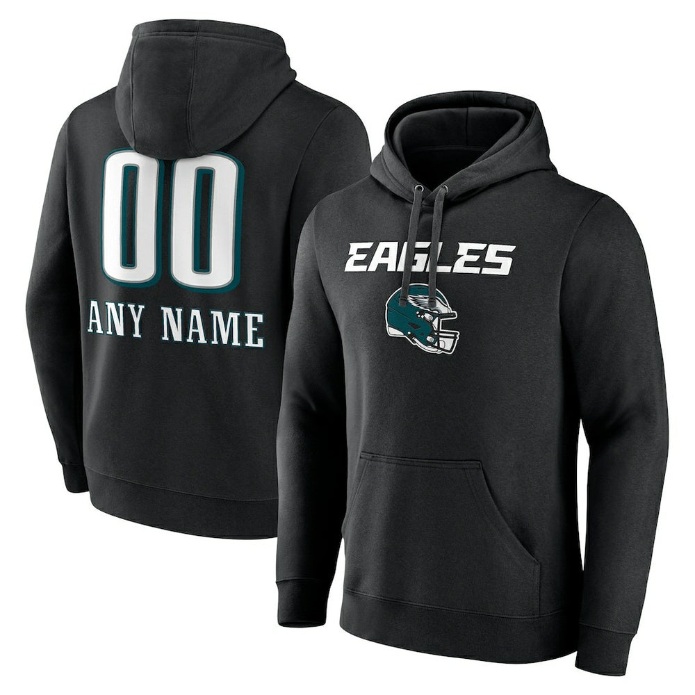 Personalized Name & Number Team Wordmark Pullover Hoodie - Philadelphia Eagles Hoodies