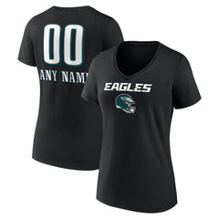 Women's Personalized Name & Number Team Wordmark V-Neck T-Shirt - Philadelphia Eagles T-shirts