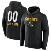 Personalized Name & Number Team Wordmark Pullover Hoodie - Pittsburgh Steelers Hoodies