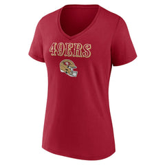Women's Personalized Name & Number Team Wordmark V-Neck T-Shirt - San Francisco 49ers T-shirts