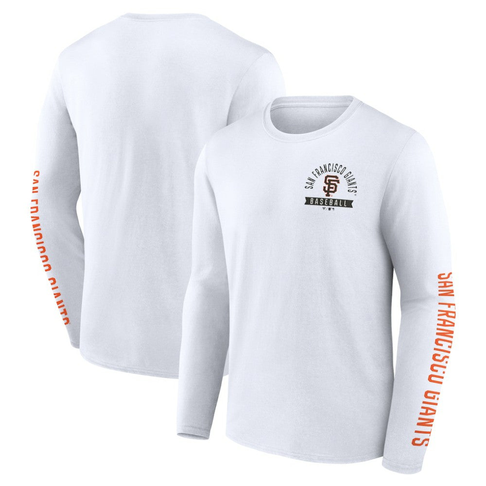 White San Francisco Giants Fanatics Press Box Long Sleeve T-Shirt