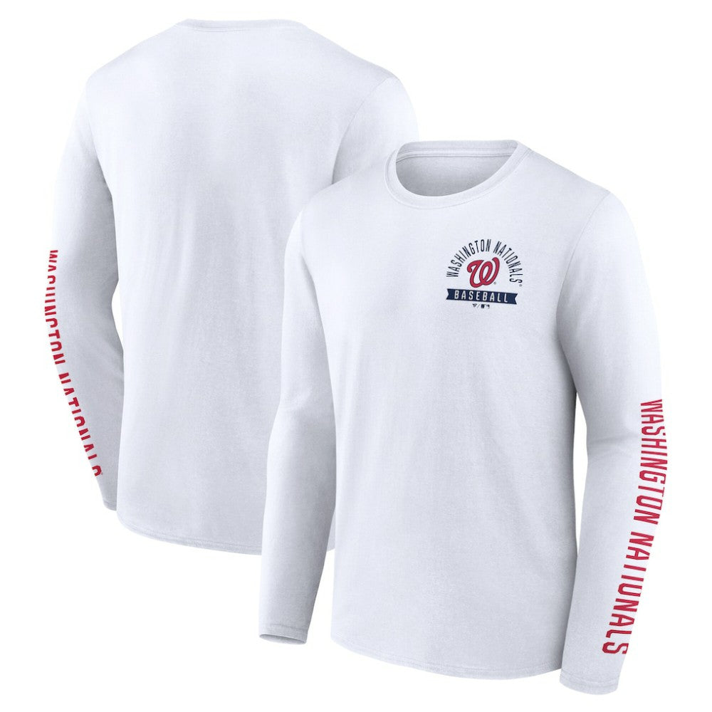 White Washington Nationals Fanatics Press Box Long Sleeve T-Shirt
