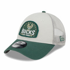 New Era Milwaukee Bucks Throwback Patch Trucker 9FORTY Adjustable Hat