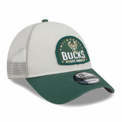 New Era Milwaukee Bucks Throwback Patch Trucker 9FORTY Adjustable Hat