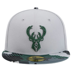 New Era Milwaukee Bucks Active Color Camo Visor 59FIFTY Fitted Hat