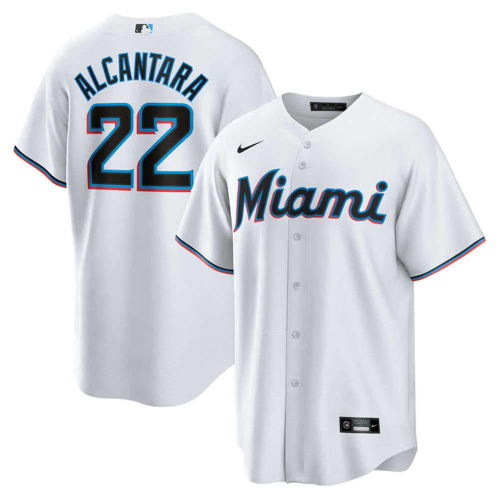 White Sandy Alcantara Miami Marlins Nike Replica Player Jersey
