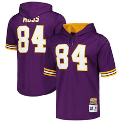 Randy Moss Retired Player Name & Number Mesh Hoodie T-Shirt - Minnesota Vikings Hoodies