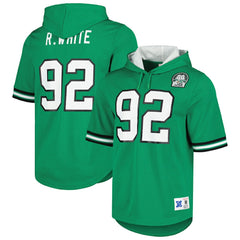 Reggie White Retired Player Name & Number Mesh Hoodie T-Shirt - Philadelphia Eagles Hoodies