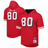 Jerry Rice Retired Player Name & Number Mesh Hoodie T-Shirt - San Francisco 49ers Hoodies