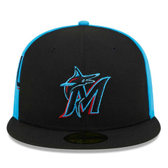Black/Blue Miami Marlins New Era Gameday Sideswipe 59FIFTY Fitted Hat