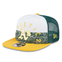 White/Gold Athletics New Era Team Foam Front A-Frame Trucker 9FIFTY Snapback Hat