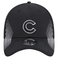 Black Chicago Cubs New Era Active Dash Mark 39THIRTY Flex Hat