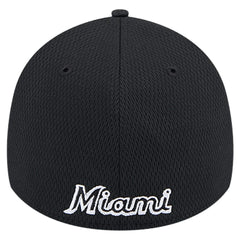 Black Miami Marlins New Era Active Dash Mark 39THIRTY Flex Hat