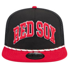 Black Boston Red Sox New Era Throwback Meshback Golfer Hat