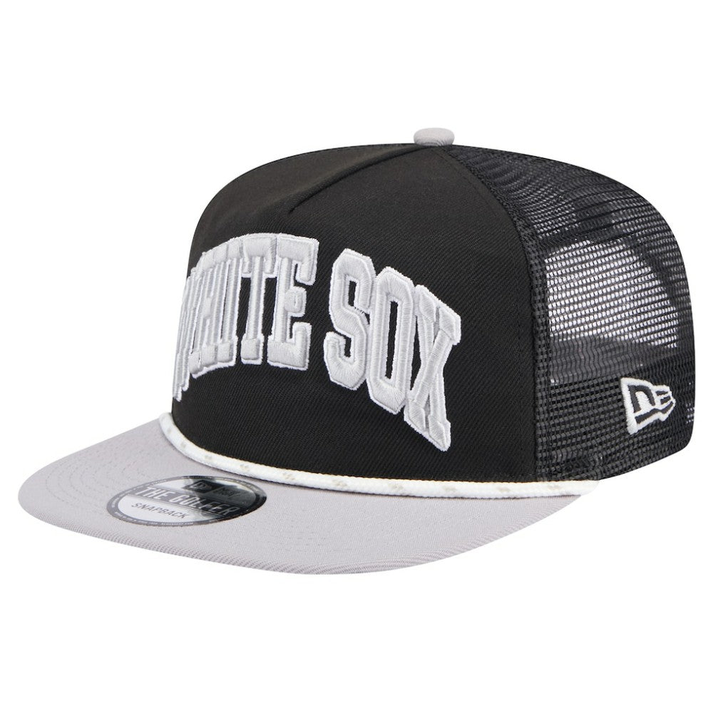Black Chicago White Sox New Era Throwback Meshback Golfer Hat
