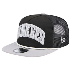 Black New York Yankees New Era Throwback Meshback Golfer Hat