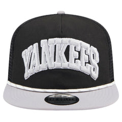 Black New York Yankees New Era Throwback Meshback Golfer Hat