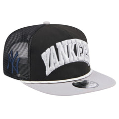 Black New York Yankees New Era Throwback Meshback Golfer Hat