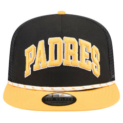 Black San Diego Padres New Era Throwback Meshback Golfer Hat