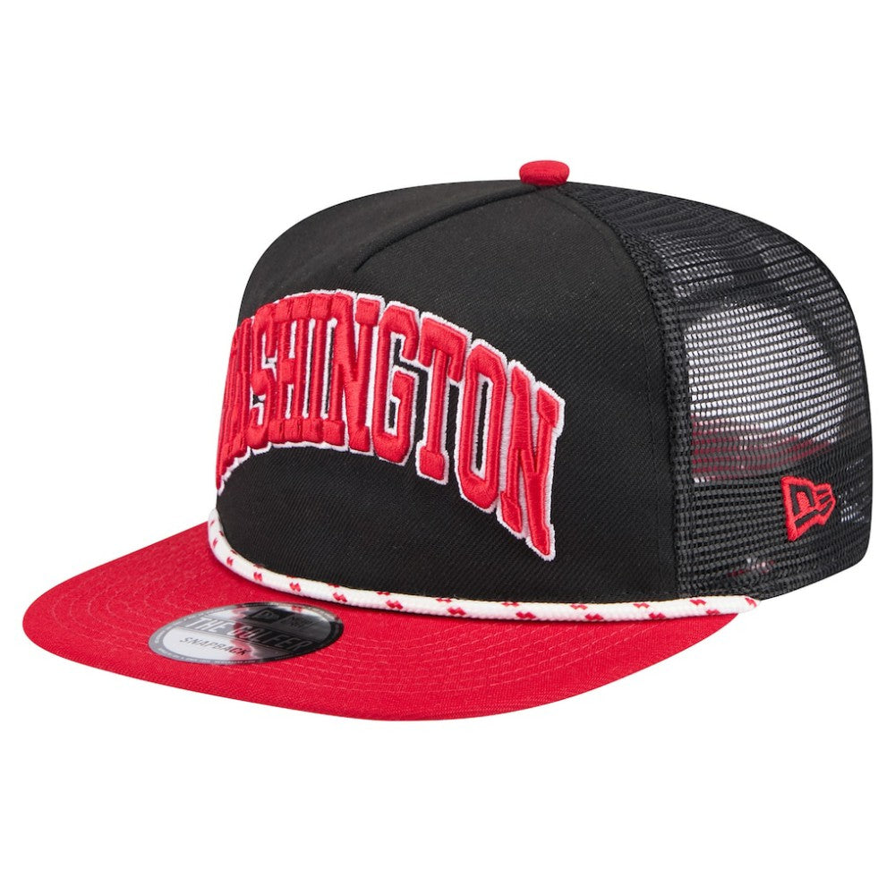 Black Washington Nationals New Era Throwback Meshback Golfer Hat