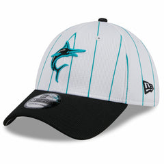 White Miami Marlins New Era 2025 Batting Practice 39THIRTY Flex Hat