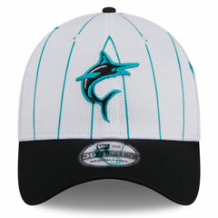 White Miami Marlins New Era 2025 Batting Practice 39THIRTY Flex Hat