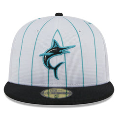 White Miami Marlins New Era 2025 Batting Practice 59FIFTY Fitted Hat