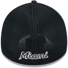 Black/White Miami Marlins New Era Neo 39THIRTY Flex Hat