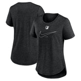 Charcoal Baltimore Orioles Nike Women's Big Swoosh Tri-Blend Scoop Neck T-Shirt