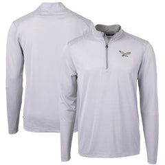 Cutter & Buck Virtue Eco Pique Micro Stripe Recycled Quarter-Zip Pullover Top - Philadelphia Eagles Pullover