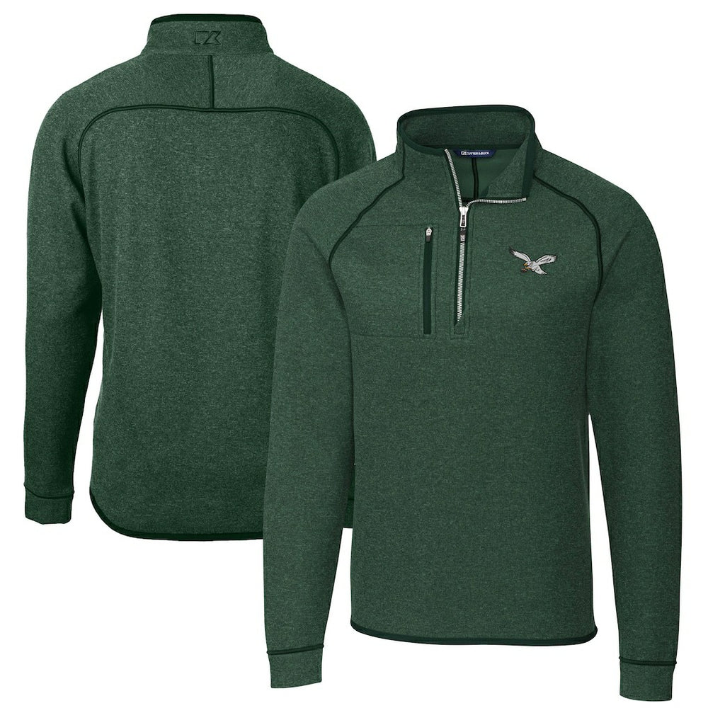 Cutter & Buck Mainsail Sweater-Knit Half-Zip Pullover Jacket - Philadelphia Eagles Pullover
