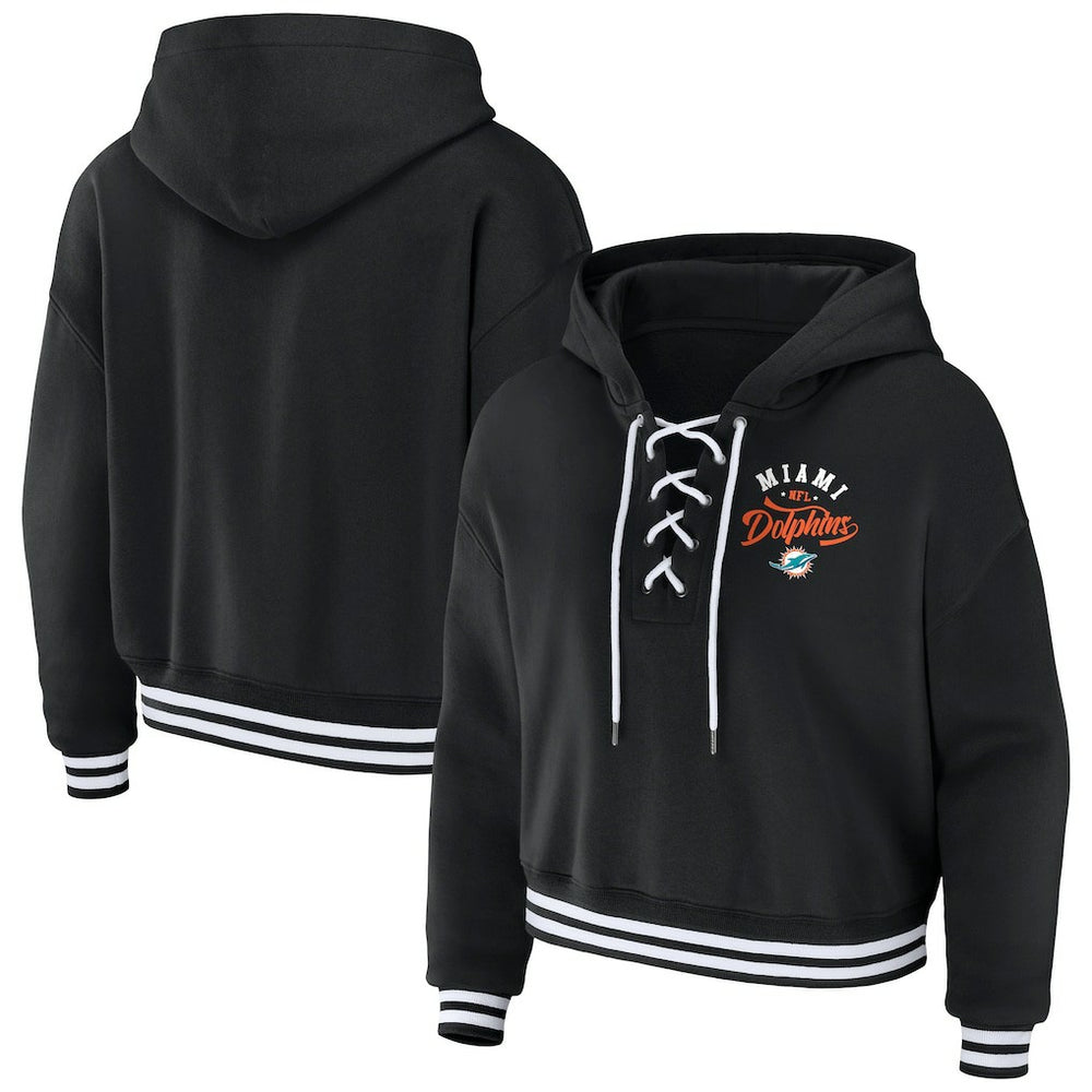 WEAR by Erin Andrews Women's Lace-Up Pullover Hoodie - Miami Dolphins Hoodies