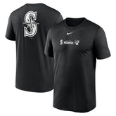 Black Seattle Mariners Nike Fashion Over Shoulder Logo Legend T-Shirt