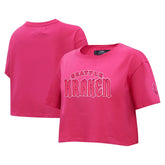 NHL Seattle Kraken Pro Standard Women's Triple Pink Cropped Boxy T-Shirt