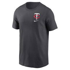 Charcoal Minnesota Twins Nike Logo Sketch Bar T-Shirt