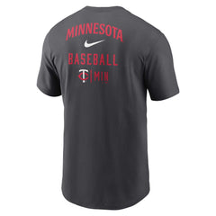 Charcoal Minnesota Twins Nike Logo Sketch Bar T-Shirt