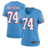 Bruce Matthews Women's Oilers Throwback Retired Player Game Jersey - Tennessee Titans Jerseys