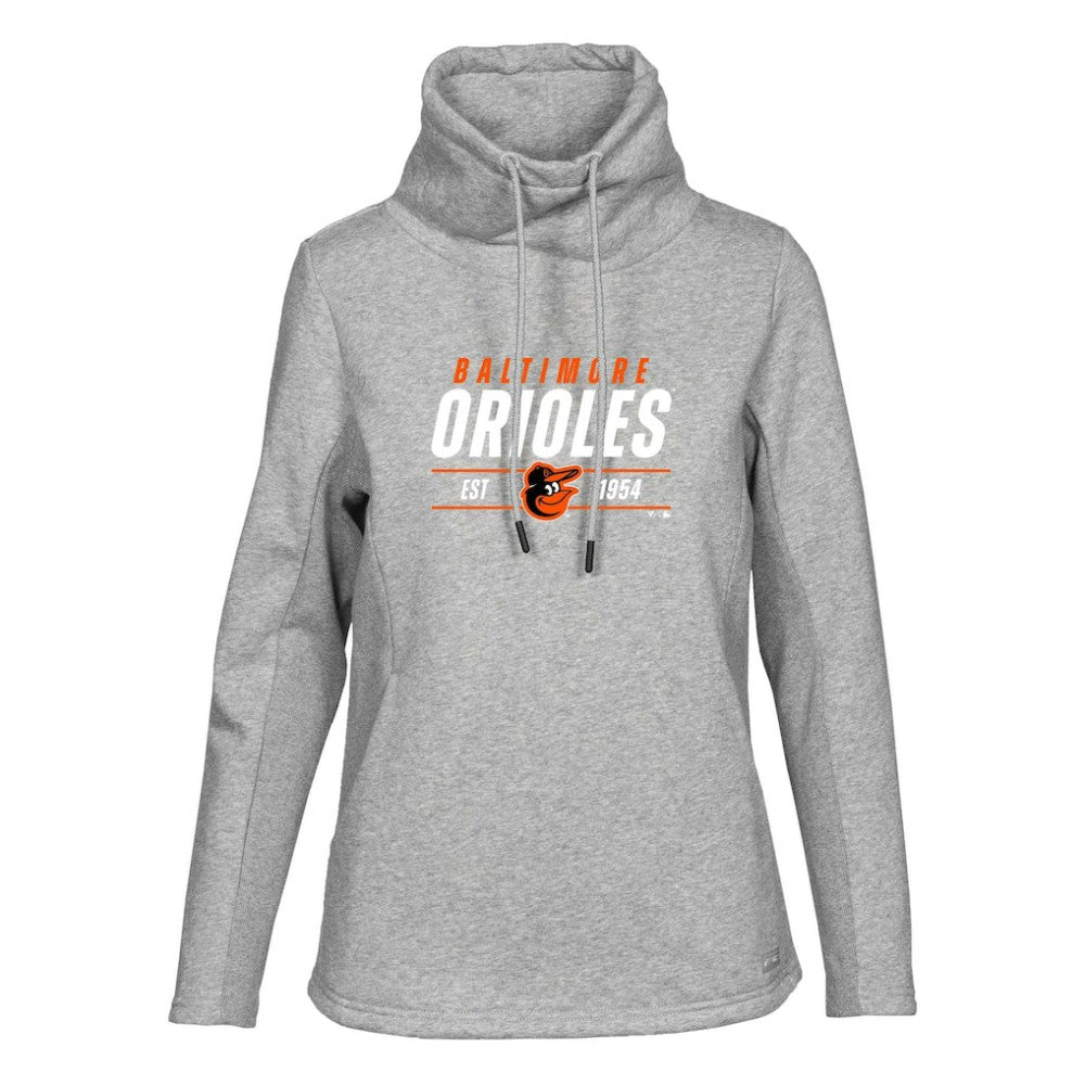 Heather Gray Baltimore Orioles Levelwear Women's Verve Loop Pullover Sweatshirt