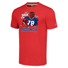 Bruce Smith Homage Unisex Caricature Retired Player Tri-Blend T-Shirt - Buffalo Bills T-shirts