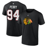 NHL Corey Perry Chicago Blackhawks Fanatics Authentic Stack Name & Number T-Shirt