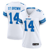 Amon-Ra St. Brown Women's White Game Jersey - Detroit Lions Jerseys