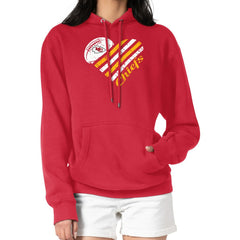 G-III 4Her by Carl Banks Women's Heart Graphic Fleece Pullover Hoodie - Kansas City Chiefs Hoodies