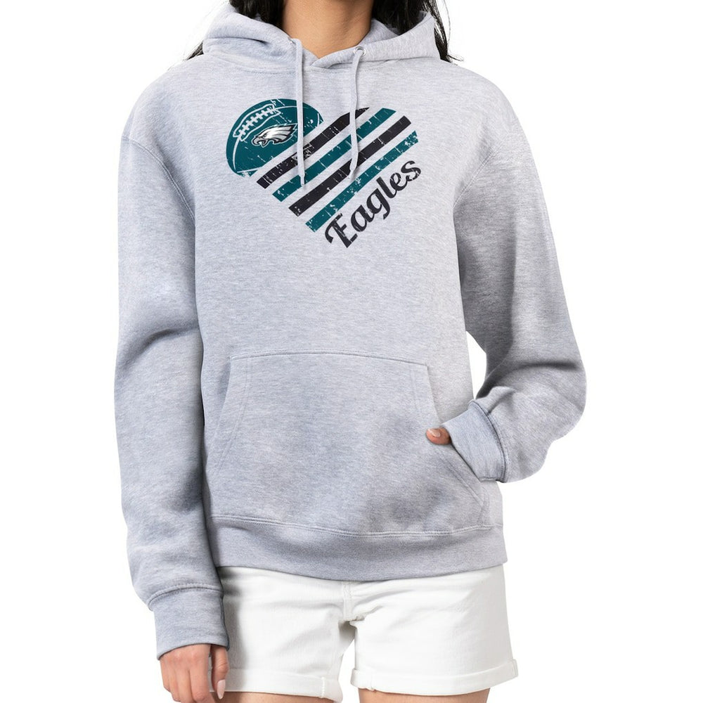 G-III 4Her by Carl Banks Women's Heart Graphic Fleece Pullover Hoodie - Philadelphia Eagles Hoodies