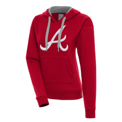 Red Atlanta Braves Antigua Women's Victory Pullover Hoodie