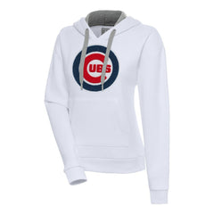 White Chicago Cubs Antigua Women's Victory Pullover Hoodie