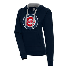 Navy Chicago Cubs Antigua Women's Victory Pullover Hoodie