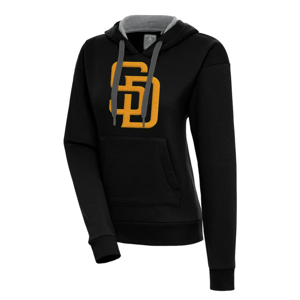 Black San Diego Padres Antigua Women's Victory Pullover Hoodie